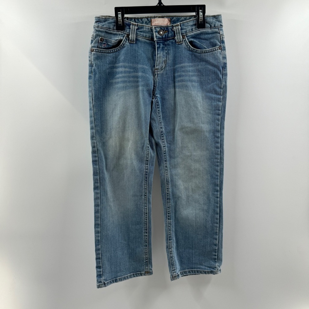 Aeropostale Vintage Y2K Low Rise Straight Leg Jeans Pink Detail Size 1/2 - Picture 2 of 8
